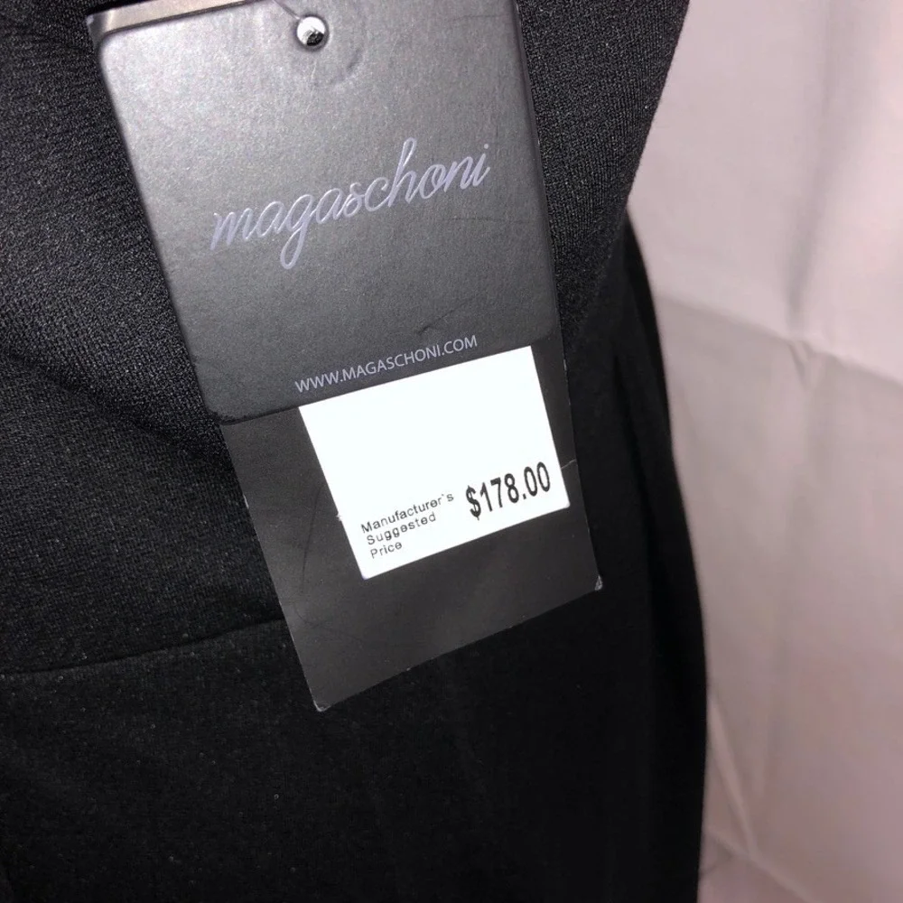 Magaschoni Black Micro Modal Studded Fit and Flare Sleeveless Dress NWT Size S - Picture 6 of 6